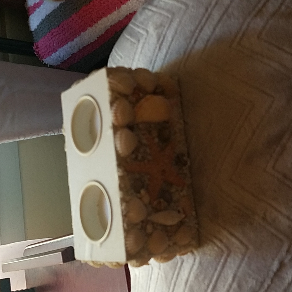 A gorgeous sea shell candle holder..